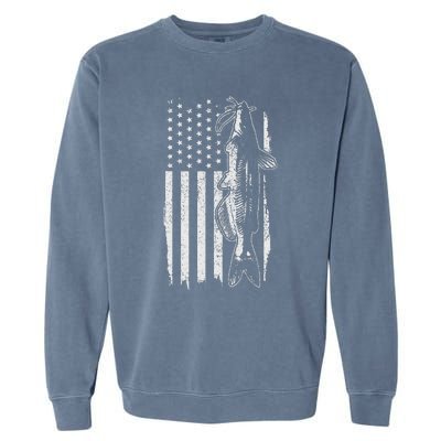 Catfish American Flag Patriotic Catfishing Fishing Gift Garment-Dyed Sweatshirt