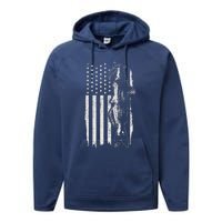 Catfish American Flag Patriotic Catfishing Fishing Gift Performance Fleece Hoodie