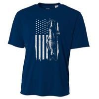 Catfish American Flag Patriotic Catfishing Fishing Gift Cooling Performance Crew T-Shirt