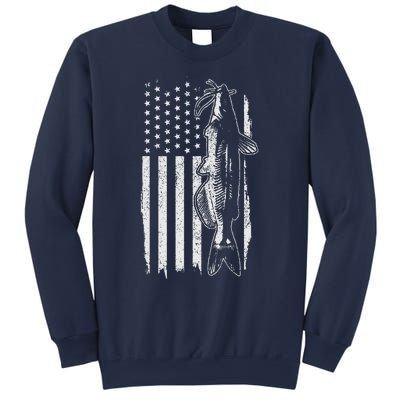 Catfish American Flag Patriotic Catfishing Fishing Gift Sweatshirt