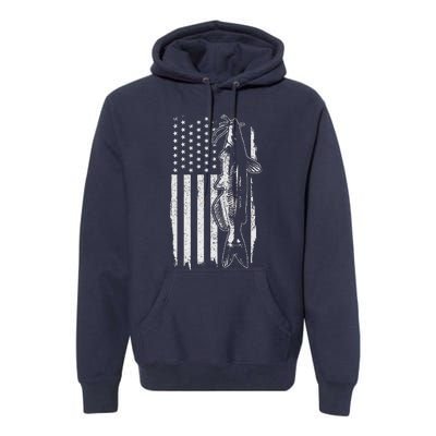 Catfish American Flag Patriotic Catfishing Fishing Gift Premium Hoodie