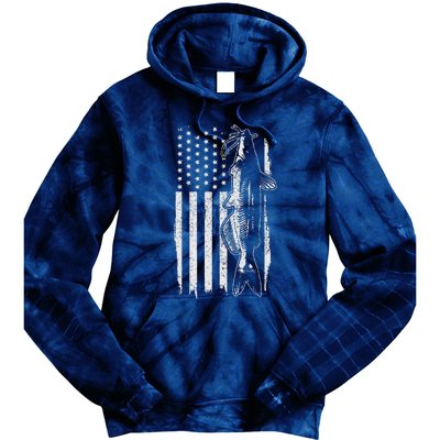 Catfish American Flag Patriotic Catfishing Fishing Gift Tie Dye Hoodie