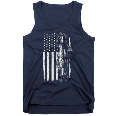 Catfish American Flag Patriotic Catfishing Fishing Gift Tank Top