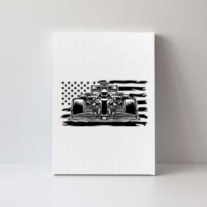 Cool American F1 Race Car With Flag Canvas