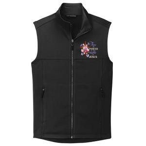 Cross And Flower There Is Power In The Name Of Jesus Christ Collective Smooth Fleece Vest