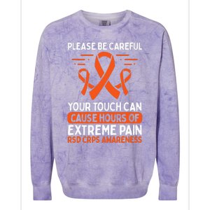 CRPS Awareness Fighter Disease RSD Warrior Orange Ribbon Colorblast Crewneck Sweatshirt