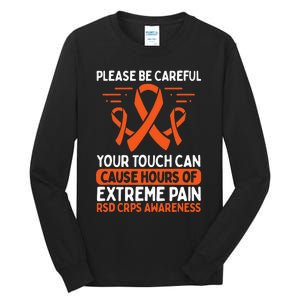 CRPS Awareness Fighter Disease RSD Warrior Orange Ribbon Tall Long Sleeve T-Shirt