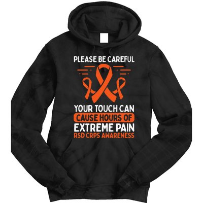 CRPS Awareness Fighter Disease RSD Warrior Orange Ribbon Tie Dye Hoodie