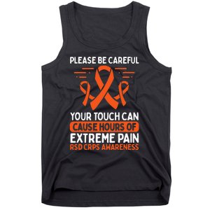 CRPS Awareness Fighter Disease RSD Warrior Orange Ribbon Tank Top