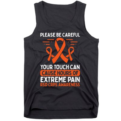 CRPS Awareness Fighter Disease RSD Warrior Orange Ribbon Tank Top