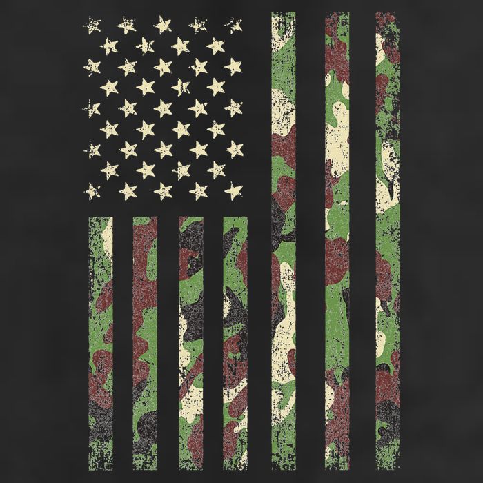 Camo American Flag USA Camouflage  7 Panel Mesh Trucker Snapback Hat