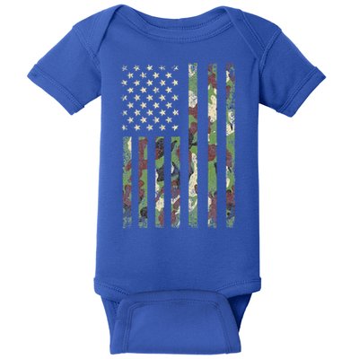 Camo American Flag USA Camouflage  Baby Bodysuit