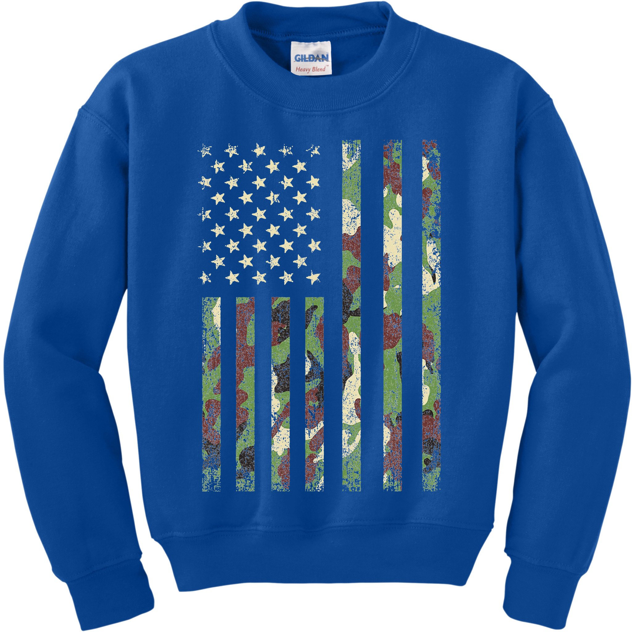 Camo American Flag USA Camouflage  Kids Sweatshirt