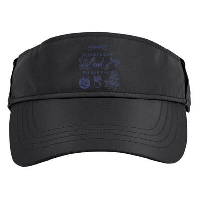 Champagne And French Fries Coquette Bow Adult Drive Performance Visor