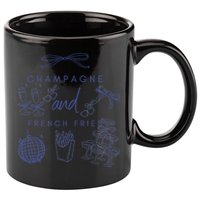 Champagne And French Fries Coquette Bow 11oz C Handle Ceramic Mug