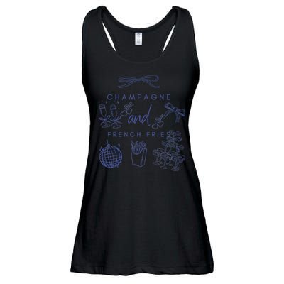 Champagne And French Fries Coquette Bow Ladies Essential Flowy Tank