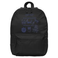 Champagne And French Fries Coquette Bow 16 in Basic Backpack