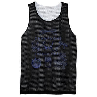 Champagne And French Fries Coquette Bow Mesh Reversible Basketball Jersey Tank
