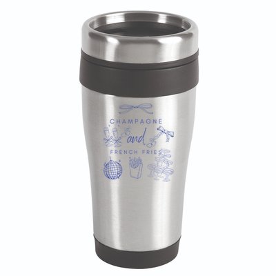 Champagne And French Fries Coquette Bow 16oz Travel Tumbler
