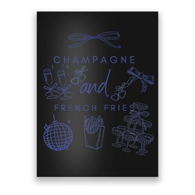 Champagne And French Fries Coquette Bow Poster