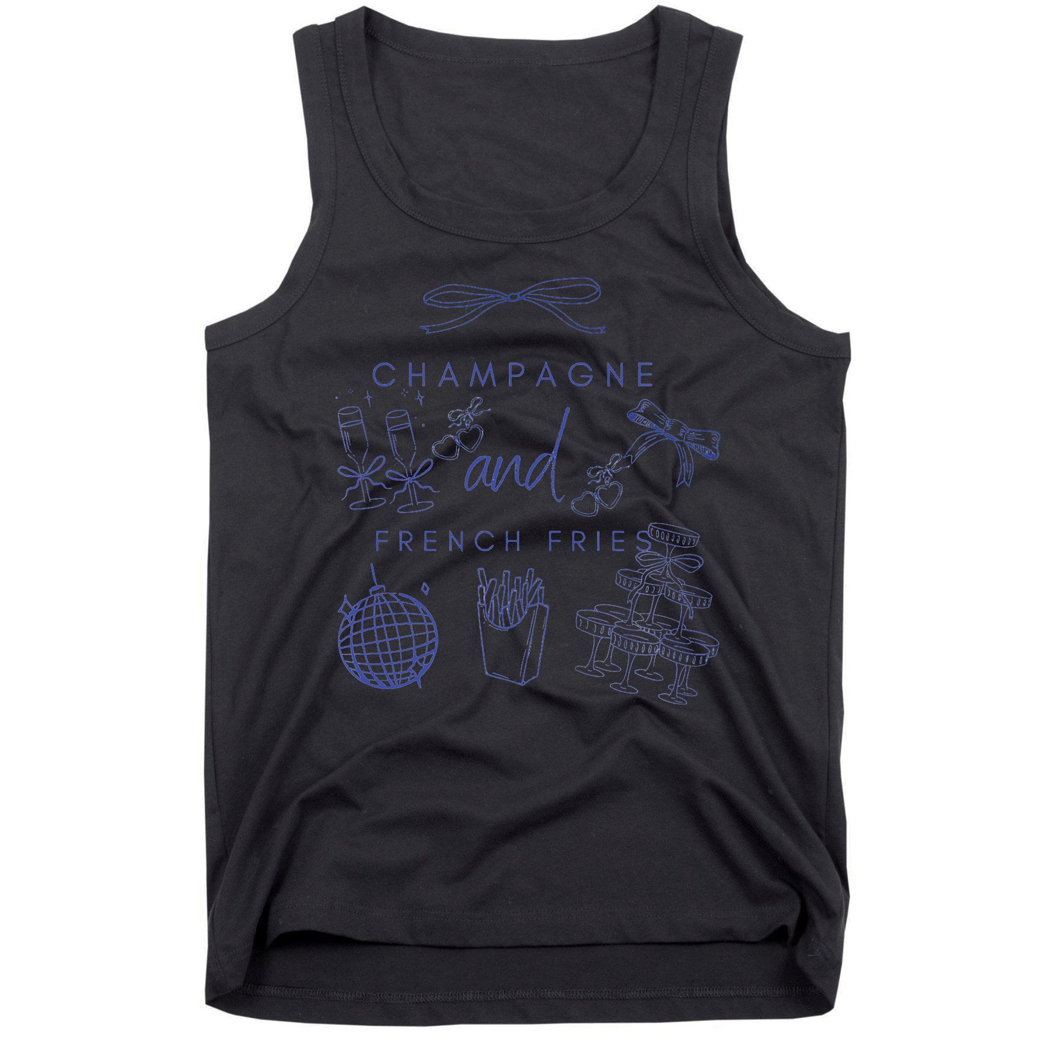Champagne And French Fries Coquette Bow Tank Top