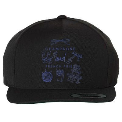 Champagne And French Fries Coquette Bow Wool Snapback Cap
