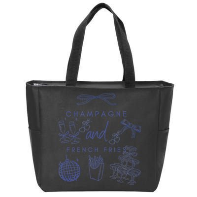 Champagne And French Fries Coquette Bow Zip Tote Bag