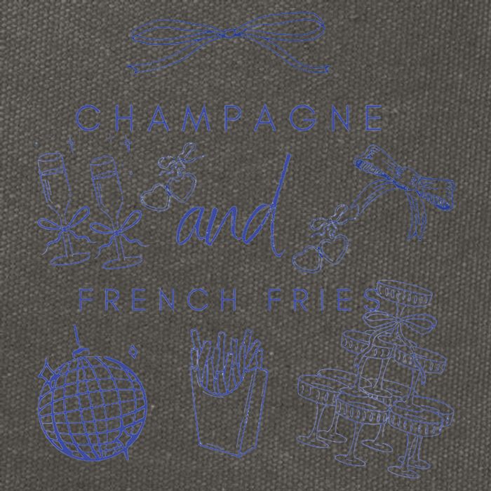 Champagne And French Fries Coquette Bow Cotton Canvas Backpack