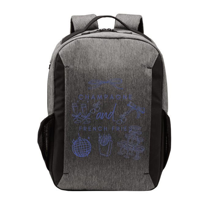 Champagne And French Fries Coquette Bow Vector Backpack