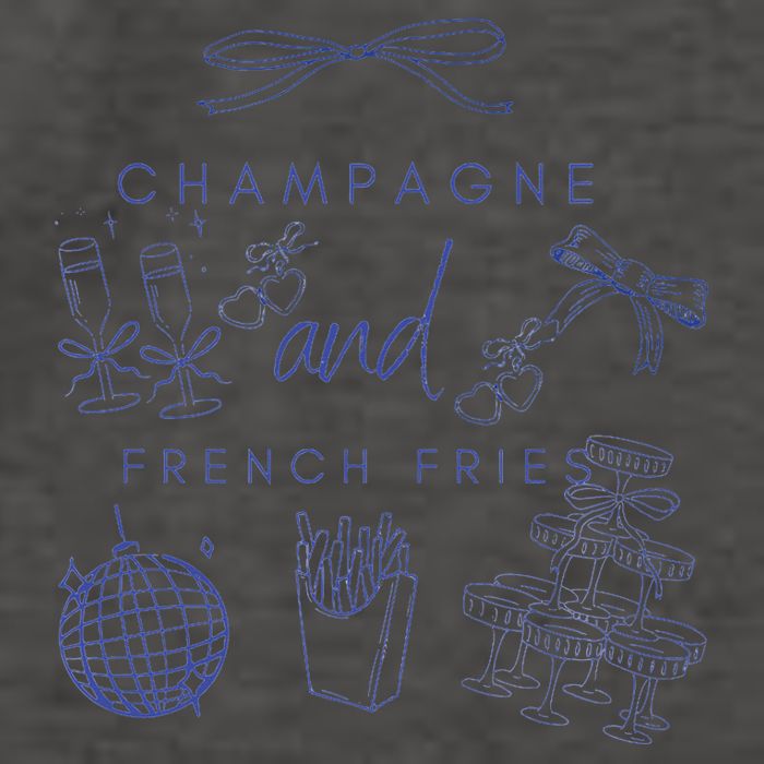 Champagne And French Fries Coquette Bow Vector Backpack
