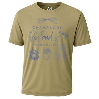 Champagne And French Fries Coquette Bow Cooling Performance Crew T-Shirt