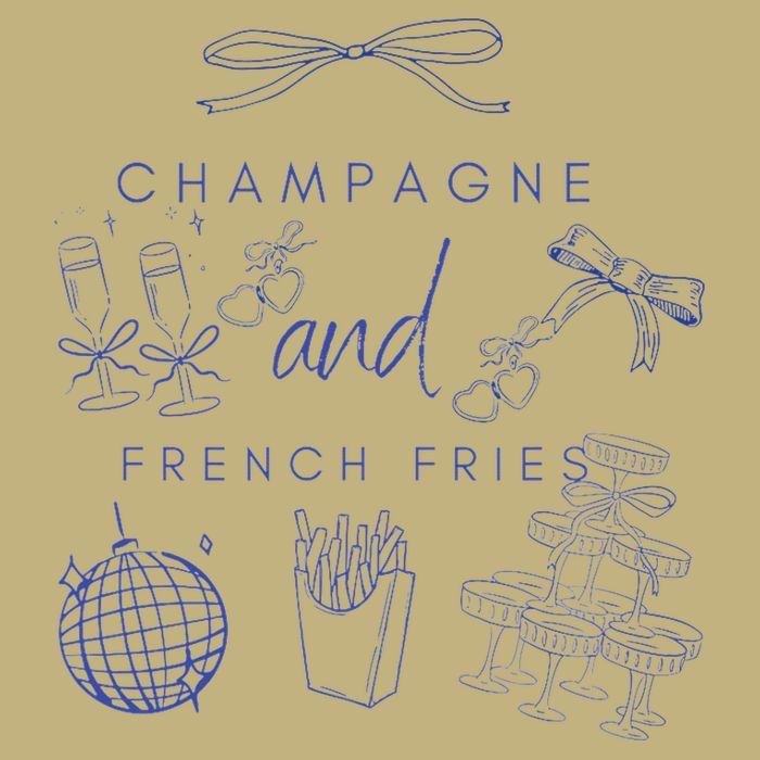 Champagne And French Fries Coquette Bow Hoodie