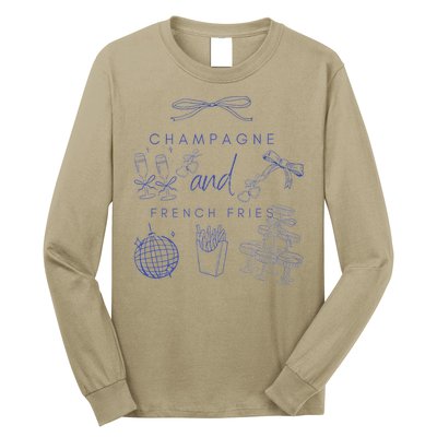 Champagne And French Fries Coquette Bow Long Sleeve Shirt