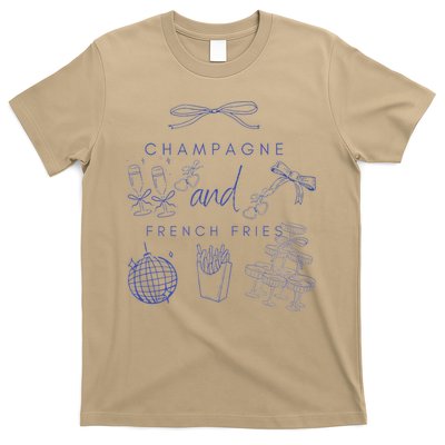 Champagne And French Fries Coquette Bow T-Shirt