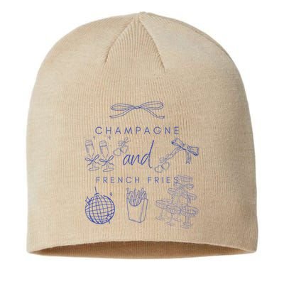 Champagne And French Fries Coquette Bow Sustainable Beanie