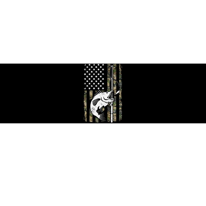 Camouflage American Flag Bass Fishing Gift Fisherman Bumper Sticker