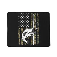 Camouflage American Flag Bass Fishing Gift Fisherman Mousepad