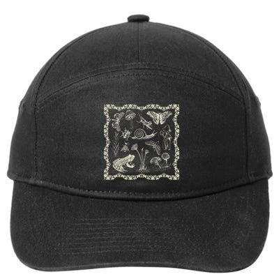 Cottagecore Aesthetic Frog And Mushroom Goblincore 7-Panel Snapback Hat