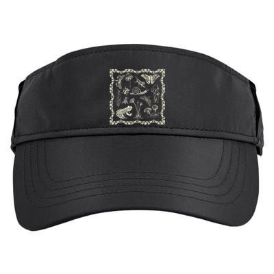 Cottagecore Aesthetic Frog And Mushroom Goblincore Adult Drive Performance Visor