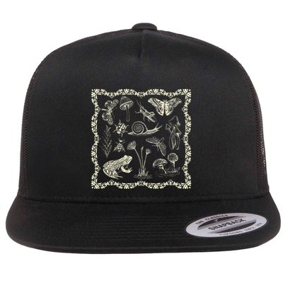 Cottagecore Aesthetic Frog And Mushroom Goblincore Flatbill Hat