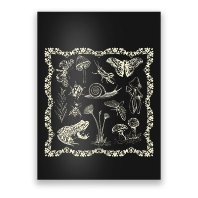 Cottagecore Aesthetic Frog And Mushroom Goblincore Poster