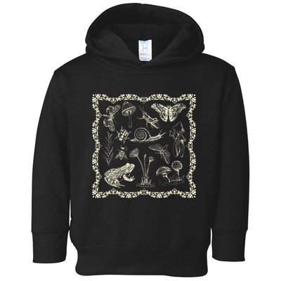 Cottagecore Aesthetic Frog And Mushroom Goblincore Toddler Hoodie