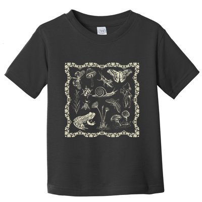 Cottagecore Aesthetic Frog And Mushroom Goblincore Toddler T-Shirt