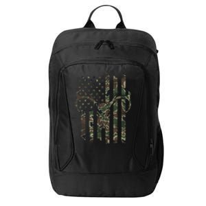 Camo American Flag Deer Skull Elk Hunting Usa Hunter Gift City Backpack