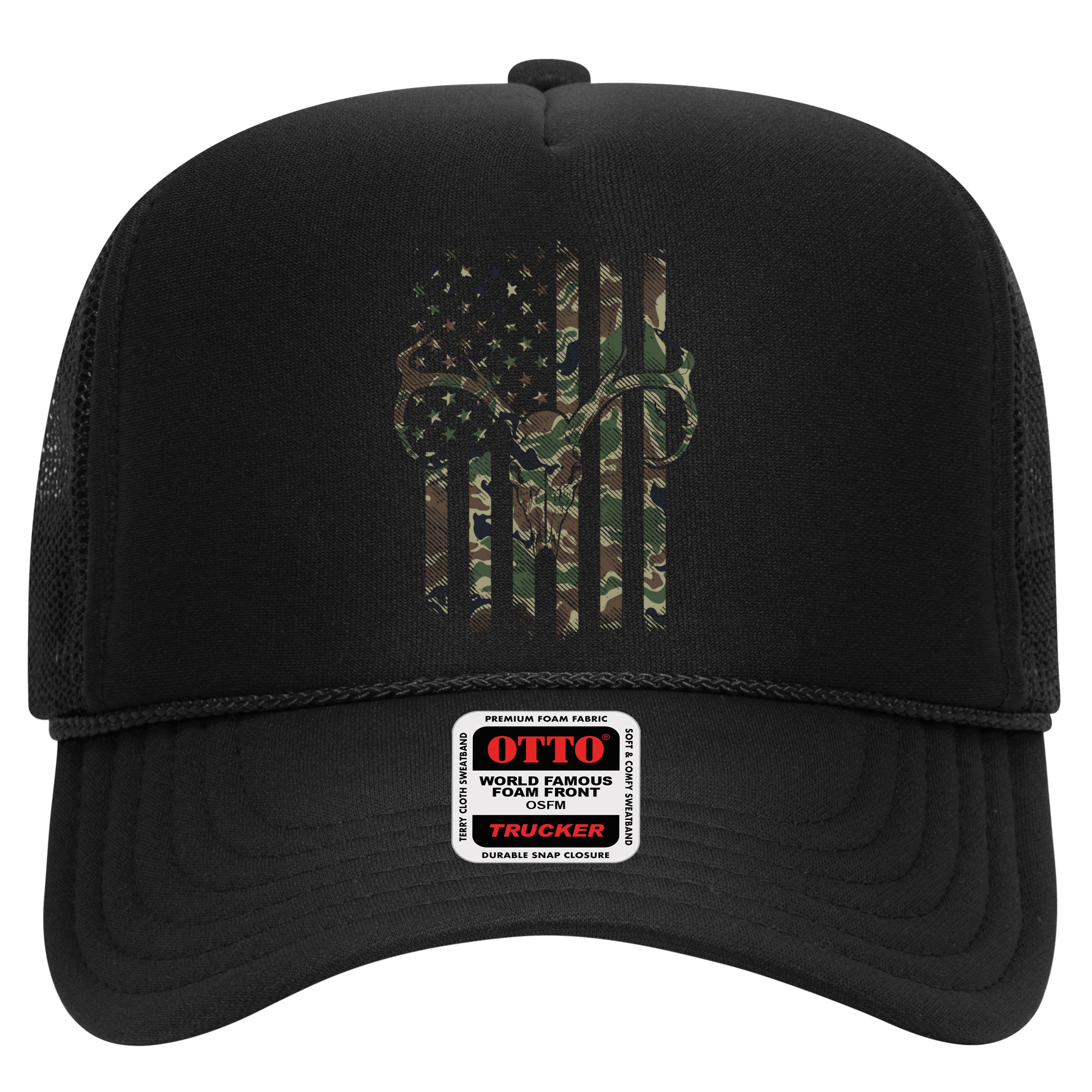 Camo American Flag Deer Skull Elk Hunting Usa Hunter Gift Hat