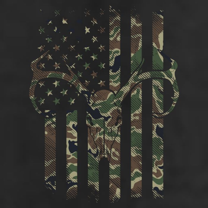 Camo American Flag Deer Skull Elk Hunting Usa Hunter Gift Hat