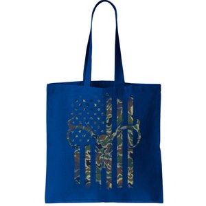 Camo American Flag Deer Skull Elk Hunting Usa Hunter Gift Tote Bag