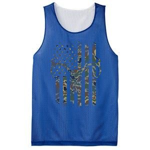 Camo American Flag Deer Skull Elk Hunting Usa Hunter Gift Mesh Reversible Basketball Jersey Tank