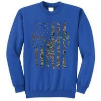 Camo American Flag Deer Skull Elk Hunting Usa Hunter Gift Tall Sweatshirt