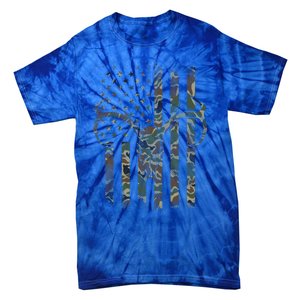 Camo American Flag Deer Skull Elk Hunting Usa Hunter Gift Tie-Dye T-Shirt